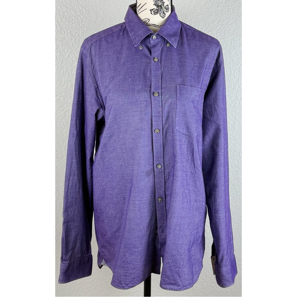 Ted Baker London Women’s Dress Shirt Purple Long Sleeve Button Down, size Large